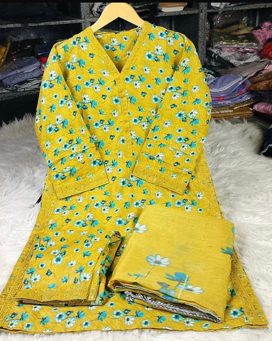 Lawn with diamond Dupptta (3 pc)